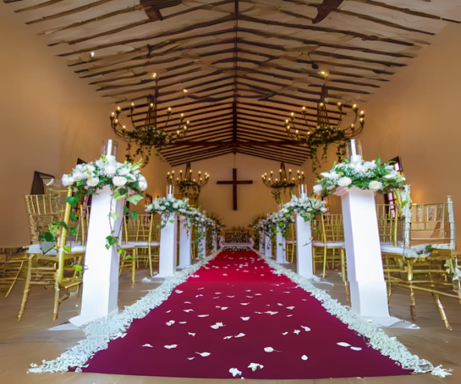 Decoración de iglesias en Cundinamarca, la Sabana de Bogotá y Boyacá. Con las flores más hermosas y una atención meticulosa, hacemos de cada boda, cumpleaños y evento corporativo una experiencia única y especial. Ya sea que desees una decoración floral romántica y clásica o un estilo más moderno y vanguardista, estamos aquí para hacer realidad tu visión. Desde impresionantes arcos florales hasta delicados centros de mesa, cada detalle se cuida con esmero para garantizar que tu evento sea inolvidable.
Confía en nosotros para proporcionarte flores frescas de la más alta calidad y un servicio de entrega puntual y confiable. ¡Déjanos convertir tu evento en una experiencia verdaderamente inolvidable con nuestra exquisita selección de flores!
Contáctanos hoy mismo para comenzar a planificar la decoración floral perfecta para tu boda o evento especial.