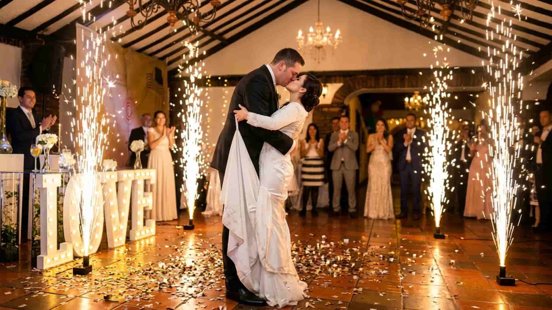 pareja de novios bailando el vals el dia de su boda en bogota