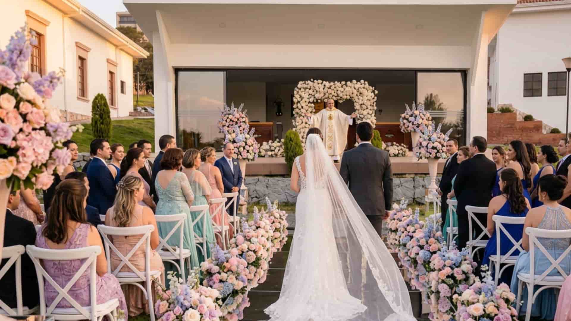 pareja de novios en una hermosa boda