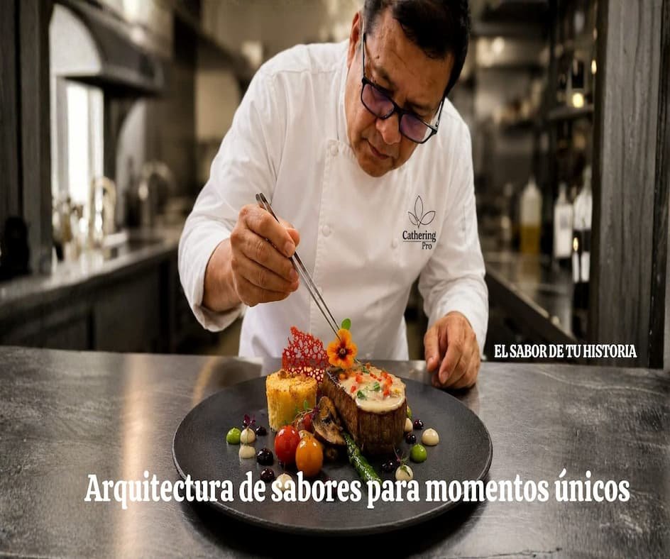chef emplatando un menu de bodas
